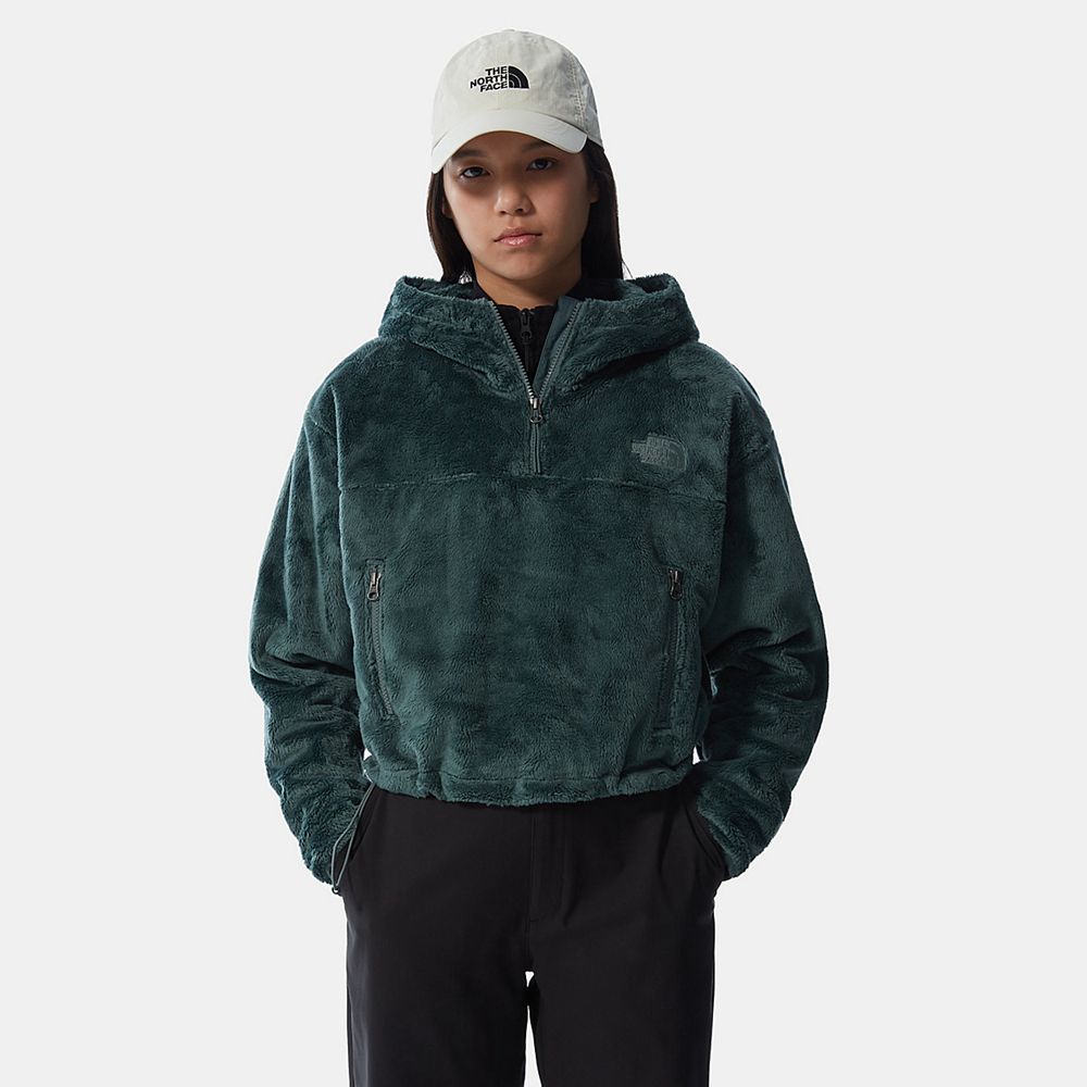 The North Face Hoodie Womens Australia - The North Face Osito Cropped Green (IXO-746295)